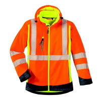 Produktbild von 4PROTECT Warnschutz-Softshell-Jacke HOUSTON, Größe: L, Farbe: leuchtorange/leuchtgelb/grau, 3470-L 4PROTECT Warnschutz-Softshell-Jacke HOUSTON, Größe: L, Farbe: leuchtorange/leuchtgelb/grau, 3470-L