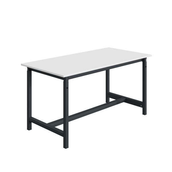 SOFAME PTWerkbank, mechanisch höhenverstellbar, 2000 x 750 x 770 bis 1050 mm, RESITOP Laminat-Arbeitsplatte 30 mm, Anthrazitgrau RAL 7016, W010020285GA