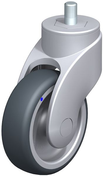 Blickle LWGX-TPA 101G-GSX12 Kunststoff-Lenkrolle WAVE, rostfrei, mit Gewindestift, Thermoplastisches Gummi-Elastomer, Grau, 751642