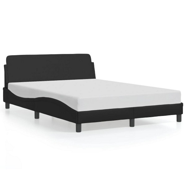 vidaXL Bettgestell mit Kopfteil Schwarz 140x190 cm Kunstleder, 373178