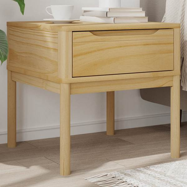 vidaXL Lampentisch FLORO Wachsbraun 55x55x54 cm Massivholz Kiefer, 374026