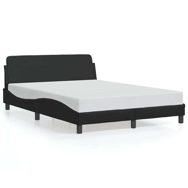 vidaXL Bettgestell mit Kopfteil Schwarz 120x200 cm Kunstleder, 373158