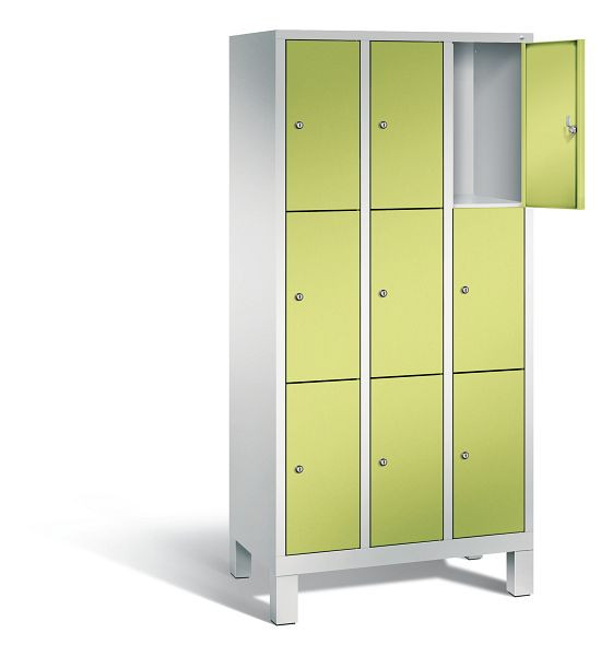 C+P Schließfachschrank Evolo, H1850xB900xT500mm, Farbe: Lichtgrau / Viridingrün, 48010-303 S10073