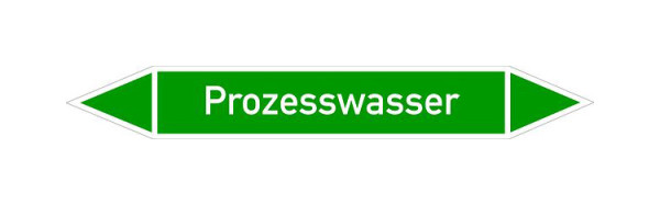 Schilder Klar Rohrleitungskennzeichen Prozesswasser, 100x15 mm Folie selbstklebend, 101457/60