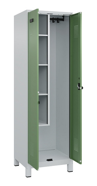 C+P Putzmittel-Spind Evolo PLUS, mit Füßen, 2 Abteile, 1950x600x500mm, 7035/601, Drehriegel, 049110-00 S10010