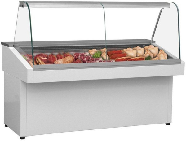 KBS Mehrzweckvitrine Basic 100 Plus, mit gebogener Frontscheibe und geschlossenem Unterbau, 561103