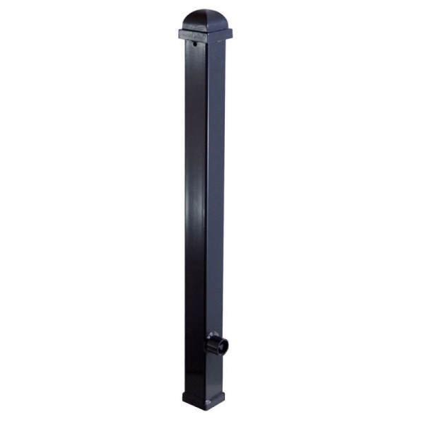 Stein HGS Stilpoller 70 x 70 mm mit Zierkopf, mit Dreikantverschluss, DIN 3223/Schließung unten, gelb mit schwarzen Streifen, 1 Öse, 473fbsonder-gs-1