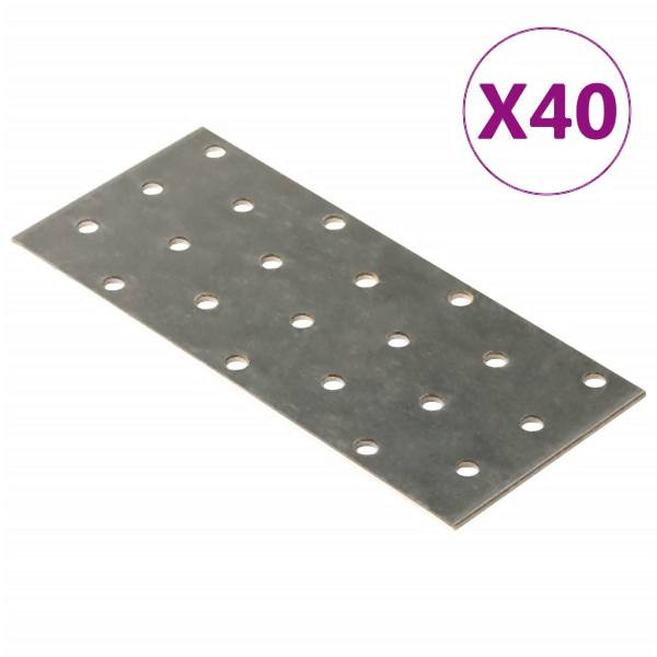 vidaXL Lochplatten 40 Stück 2 mm 140x60 mm Verzinkter Stahl, 155536