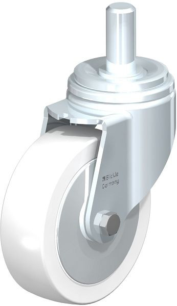 Blickle LHZ-SPO 160K-FA Stahlblech-Lenkrolle, Schwerlast-Ausführung, mit Zapfen, Polyamid, Weiß, 852963