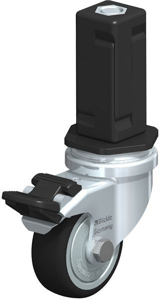 Blickle LRA-PATH 50K-FI-FK-EV04 Apparate-Lenkrolle mit Expander & Feststeller, Thermoplastisches Polyurethan, Grau, 848561