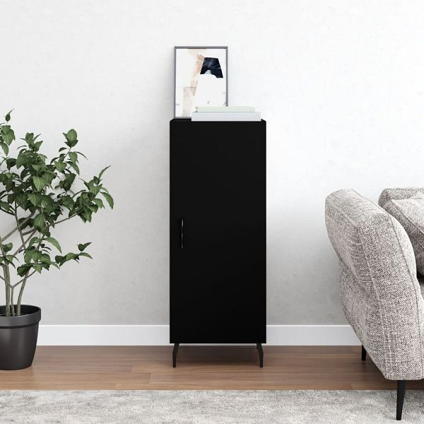 vidaXL Sideboard Schwarz 34,5x34x90 cm Holzwerkstoff, 828557