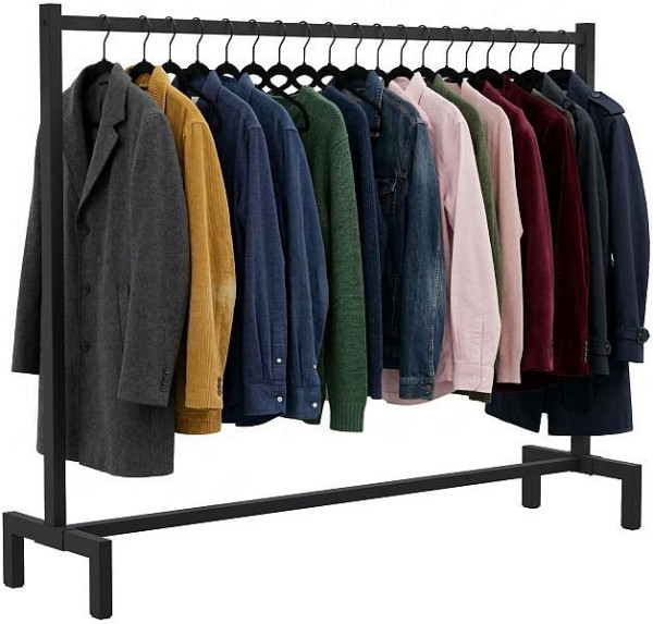 CLP Kleiderständer Melva 150x38x120 cm, schwarz, 319141