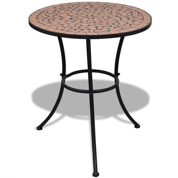 vidaXL Bistrotisch Terrakotta-Rot 60 cm Mosaik, 41528