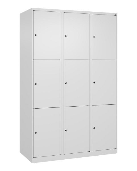 C+P Schließfachschrank Classic PLUS, 3 Abteile mit je 3 Fächern, 1850x1200x500mm, 9016/9016, 080000-323 S10012