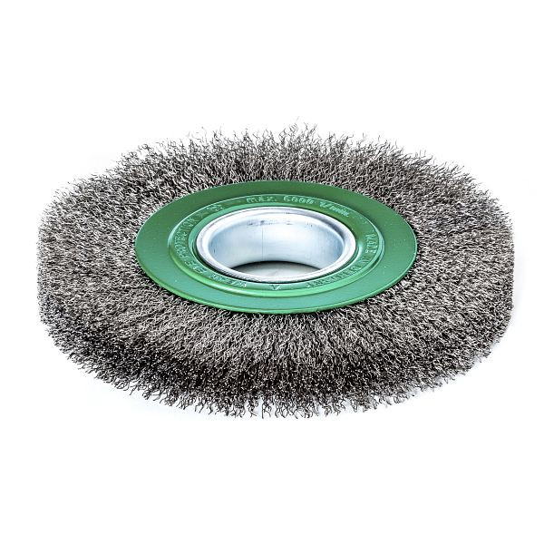 Lessmann Rundbürste Ø 150 mm, 23-25 mm breit, Rohr 50 mm, Stahldraht rostfrei gewellt, 0,30 mm, Reduzierring - Set 3, 345362