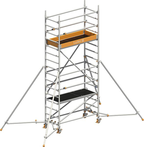 Layher Gerüst Uni Leicht P2 mit Uni Telegeländer und Gerüststützen, Max. Plattformhöhe: 3,10 m, 1413223