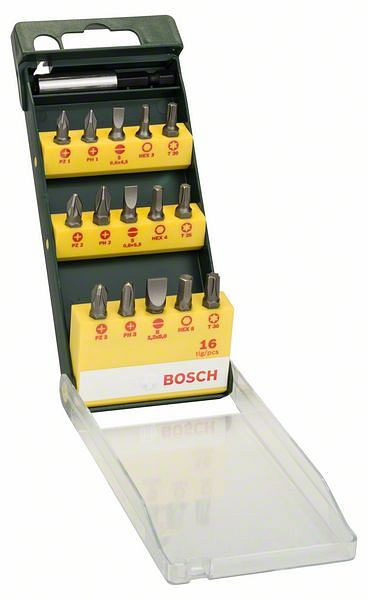 Bosch 16-teiliges Schrauberbit-Set mit magnetischen Universalhalter, 2607019453
