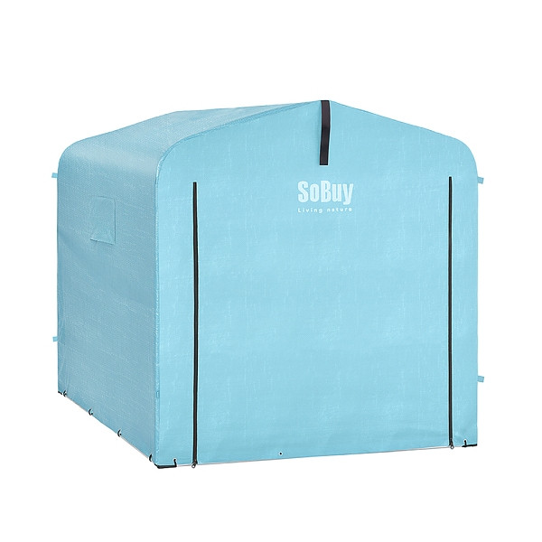 SoBuy Fahrradgarage wetterfest Geräteschuppen Fahrradgarage für 2-4 Fahrräder Carport Zelt mit UV-Schutz Fahrradschuppen, Blau 159x165x219cm, KLS11-L-BL