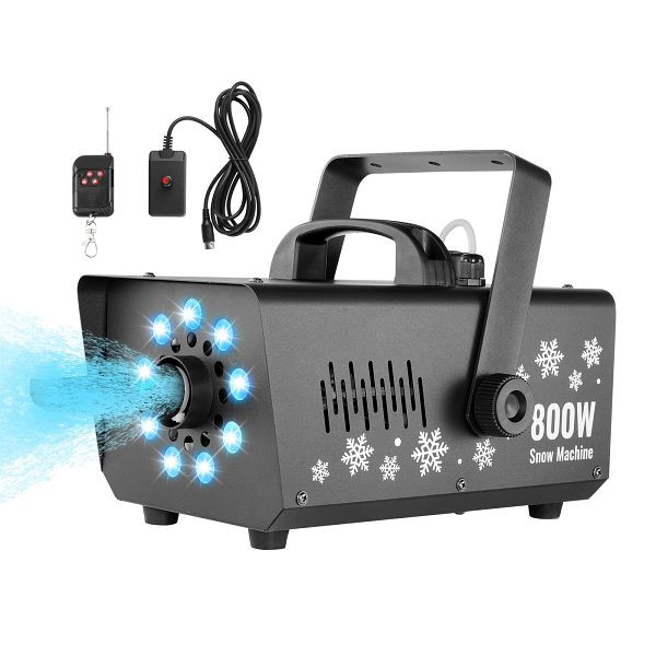 VEVOR 800W Schneemaschine, Snow Effekt LED Bühnenbeleuchtung, XHJXP800WSCXUTFZUV2