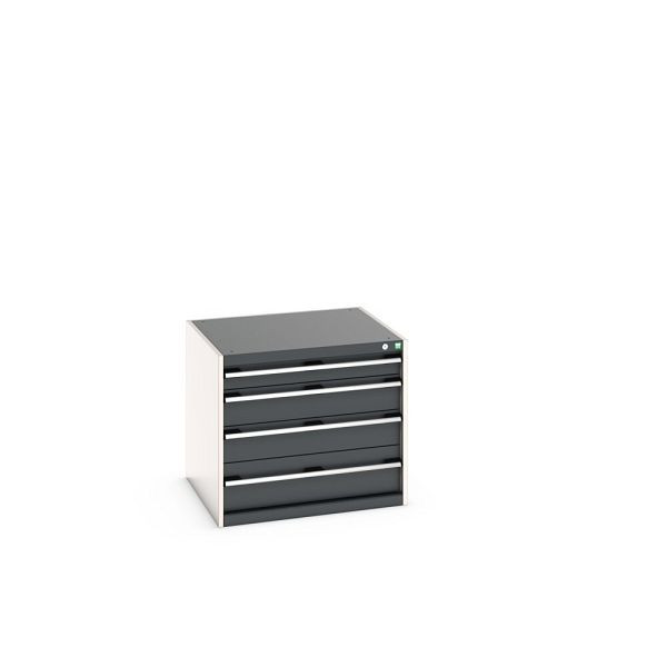 bott cubio Schubladenschrank bestückt, mit 4 Schubladen, BxTxH: 800x750x700mm, RAL 7035/7016, Anthrazitgrau, 40028003.19V