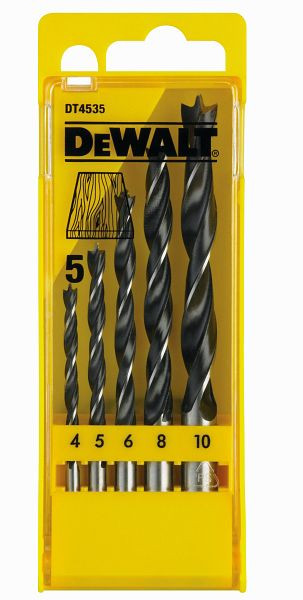 DeWalt Holzspiralbohrer-Set 5-teilig, für den Einsatz in Bohrmaschinen, DT4535-QZ