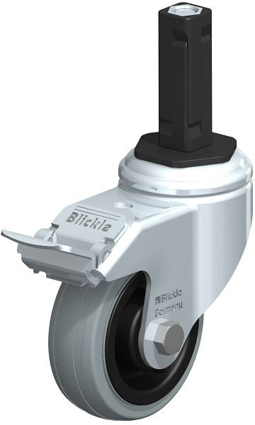 Blickle LKRA-VPA 80K-11-FI-EV12 Apparate-Lenkrolle mit Expander & Feststeller, Vollgummi, Grau, 848116