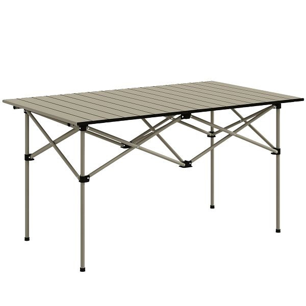 Outsunny Campingtisch Klapptisch mit Aufrollbare Tischplatte Gartentisch aus Aluminium 2 Personen 95 x 55cm Khaki, A20-440V01KK