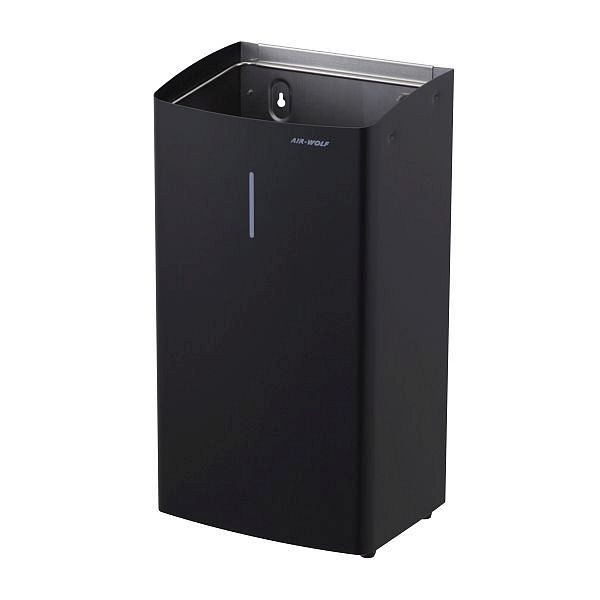 Air Wolf Abfallbehälter mit 27 Liter Volumen, Serie Alpha, H x B x T: 500 x 265 x 200 mm, Edelstahl mattschwarz, 60-115