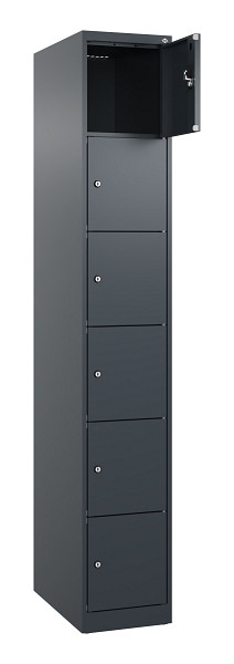 C+P Schließfachschrank Evolo PLUS, 6 Fächer, 1850x300x500mm, 7016/7016, 049000-106 S10016
