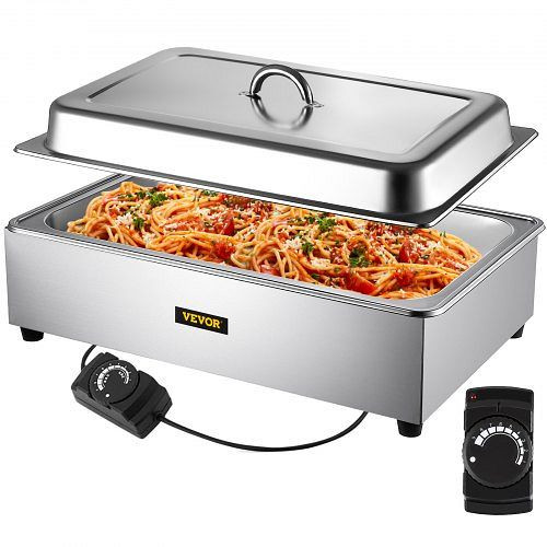 VEVOR Chafing Dish Profi-Set 400 W 68 x 47,5 x 30 cm Wärmebehälter Edelstahl Buffet, ZZBWTCG11220VMIF6V2