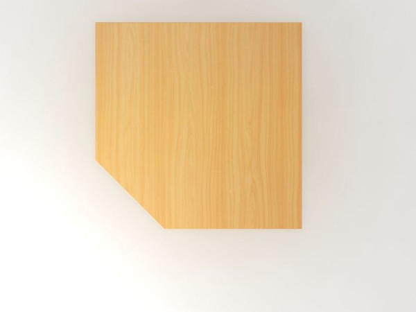 Hammerbacher Verkettungsplatte Trapezform /Stützfuß Buche/Silber, Quadratform mit abgeschrägter Ecke, VHT12/6/S