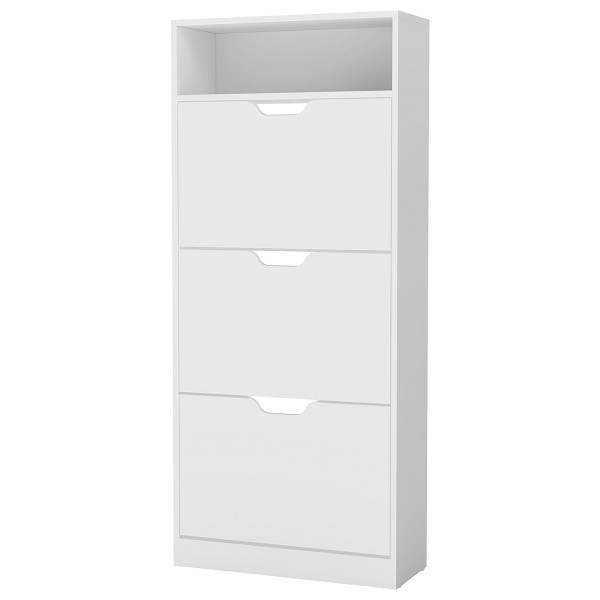SONGMICS Schuhschrank, Weiß, 60x24x139 cm, LBC046W01