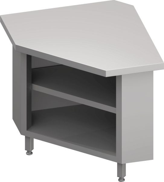 Stalgast Edelstahl Inneneckmodul 90° "Free Flow" mit offenem Unterschrank 785x785x880 mm, Granitdeckplatte "Standard G1", FF07227