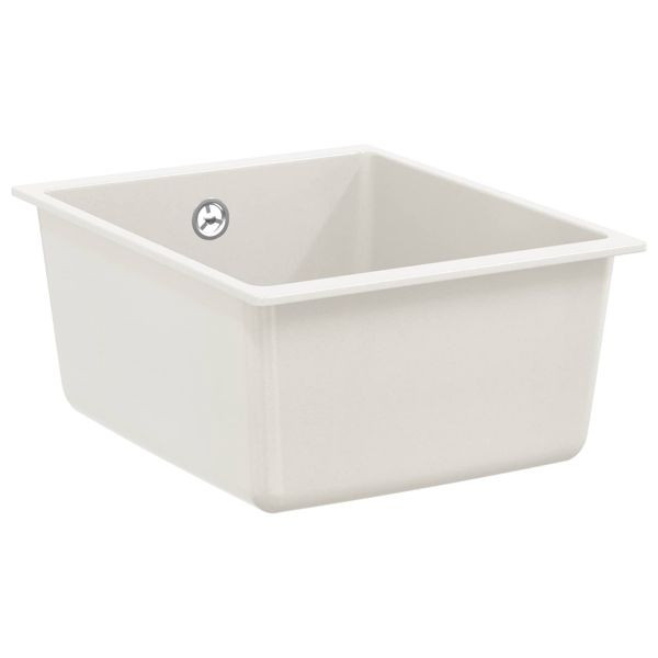 vidaXL Waschbecken Weiß 370 x 460 mm 80% Quarz und 20% Harz, 42028419