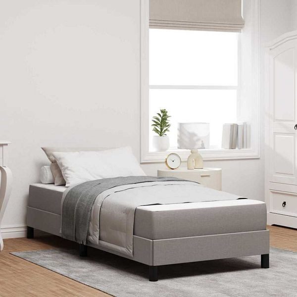 vidaXL Boxspringbett mit Matratze Taupe 100 x 200 cm Stoff, 3398469