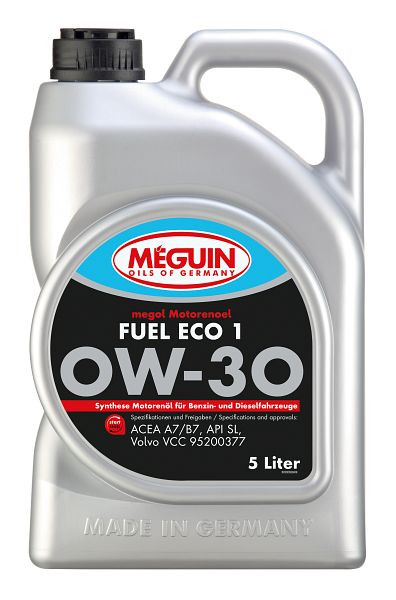 Meguin megol Motorenöl Fuel Eco 1 SAE 0W-30, Kanister Kunststoff, VE: 5 Liter, 33039