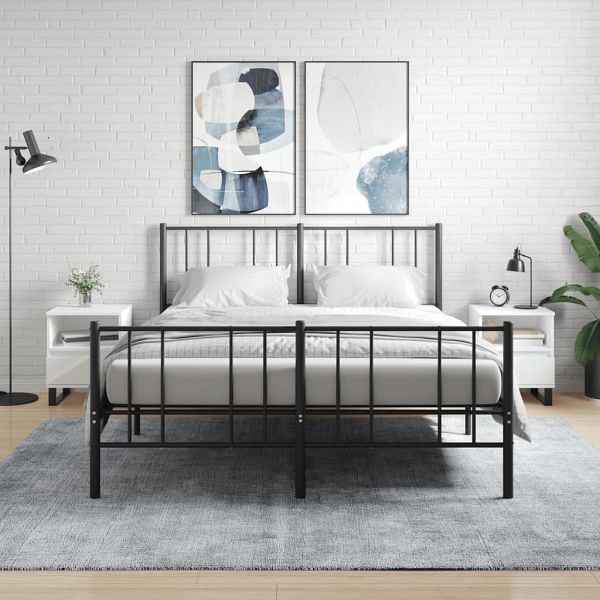 vidaXL Nachttische 2 Stück Weiß 40x35x50 cm Holzwerkstoff, 830637