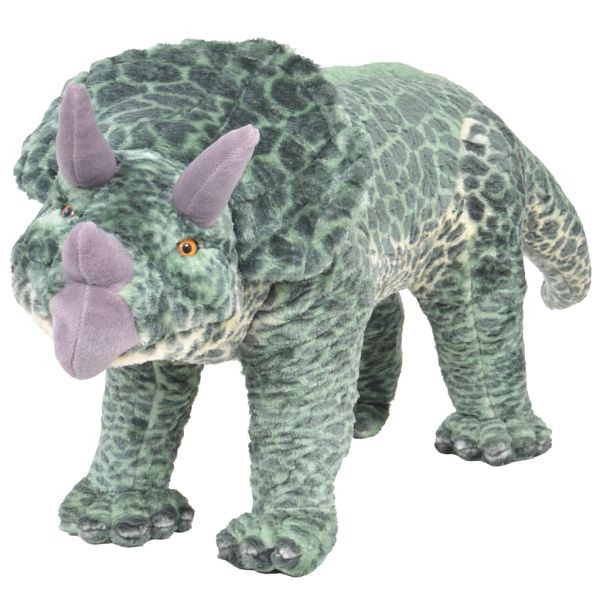 vidaXL Plüschtier Triceratops Stehend Plüsch Grün XXL, 91344