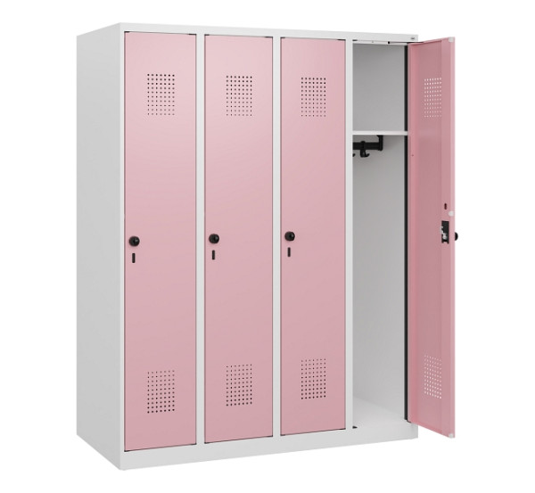 C+P Spind Evolo PLUS, 4 Abteile, 1530x1200x500mm, 9016/3015, Drehriegel, 0490005-40 S10019