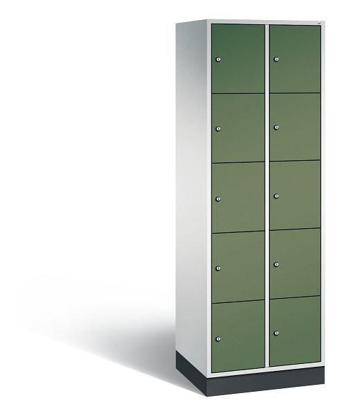 C+P Schließfachschrank Intro, 10 Fächer, H1950xB620xT490 mm, Grau/Resedagrün, 8570-201 S10124