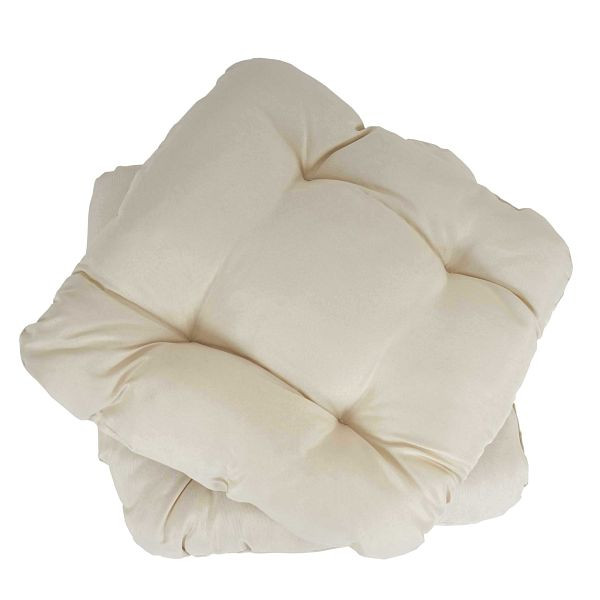 Mendler 2er-Set Sitzkissen Dublin, Stuhlkissen Kissen, 41x38x8cm, creme, 37609