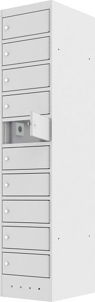 Eurobox Laptopschrank mit Strom, 1 Abteil, 10 Fächer, 1300-040110