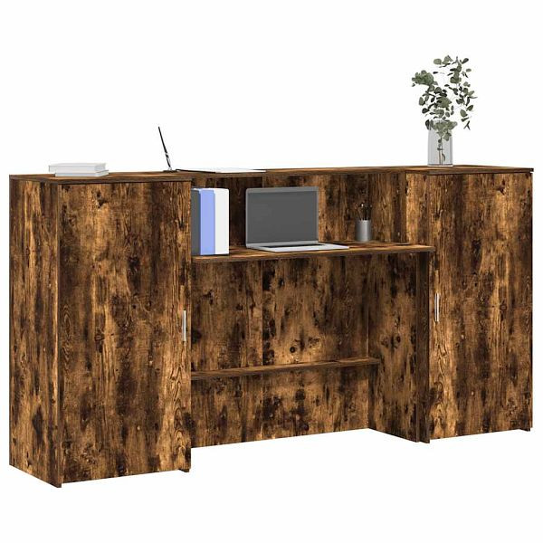 vidaXL Empfangstheke Räuchereiche 200x50x103,5 cm Holzwerkstoff, 3324218