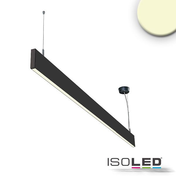ISOLED LED Hängeleuchte Linear Up+Down 600, 25W, prismatisch, linear- u. 90° verbindbar, schwarz, warmweiß, 113999