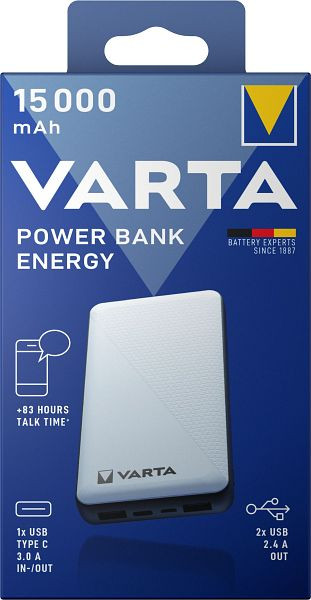 VARTA Ladestation Power Bank Energy 15.000mAh weiß, 57977 101 111