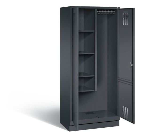 C+P Putzmittel-Spind Evolo, H1800xB810xT500mm, Farbe: Schwarzgrau, 48120-02 S10093