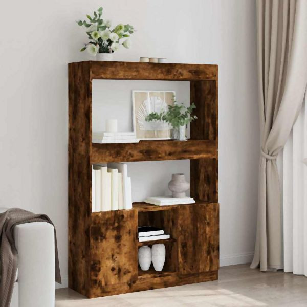 vidaXL Highboard Räuchereiche 92x33x140 cm Holzwerkstoff, 3309613