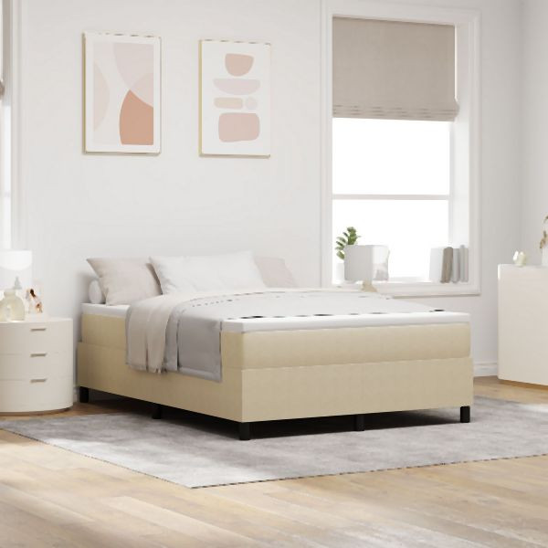 vidaXL Boxspringbett Lichtgrün Grau 140x200 cm Cord-Stoff, 3337411