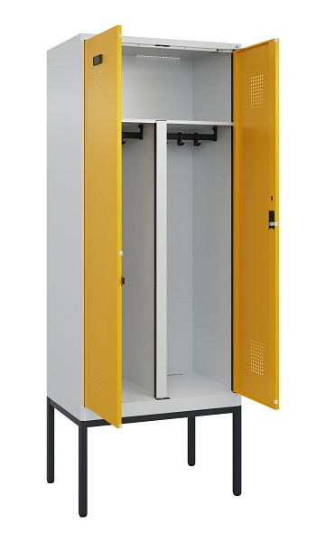 C+P PSA Doppel-Spind Evolo PLUS, Gestell, 2 Abteile, 2120x800x500mm, 7035/1004, Zylinderschloss, 0490327-22P S10027