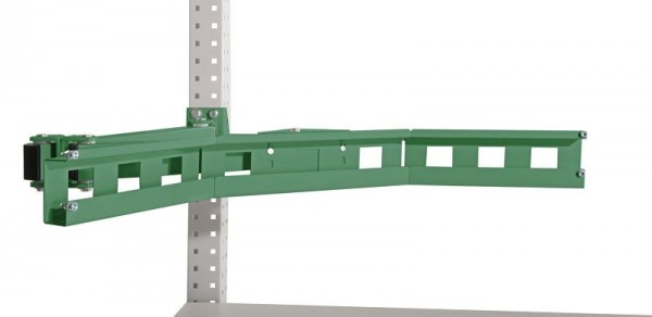 Manuflex Boxen-Einfachträger-Element für Stahl-Aufbauportale zum optimalen Zugriff auf Sichtlagerkästen, Resedagrün, ZB3976.6011